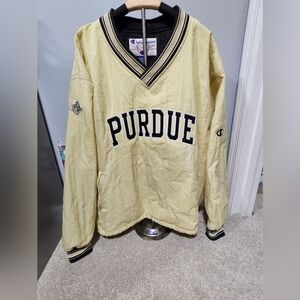 Champion Yellow Purdue V-Neck Pullover Vintafe